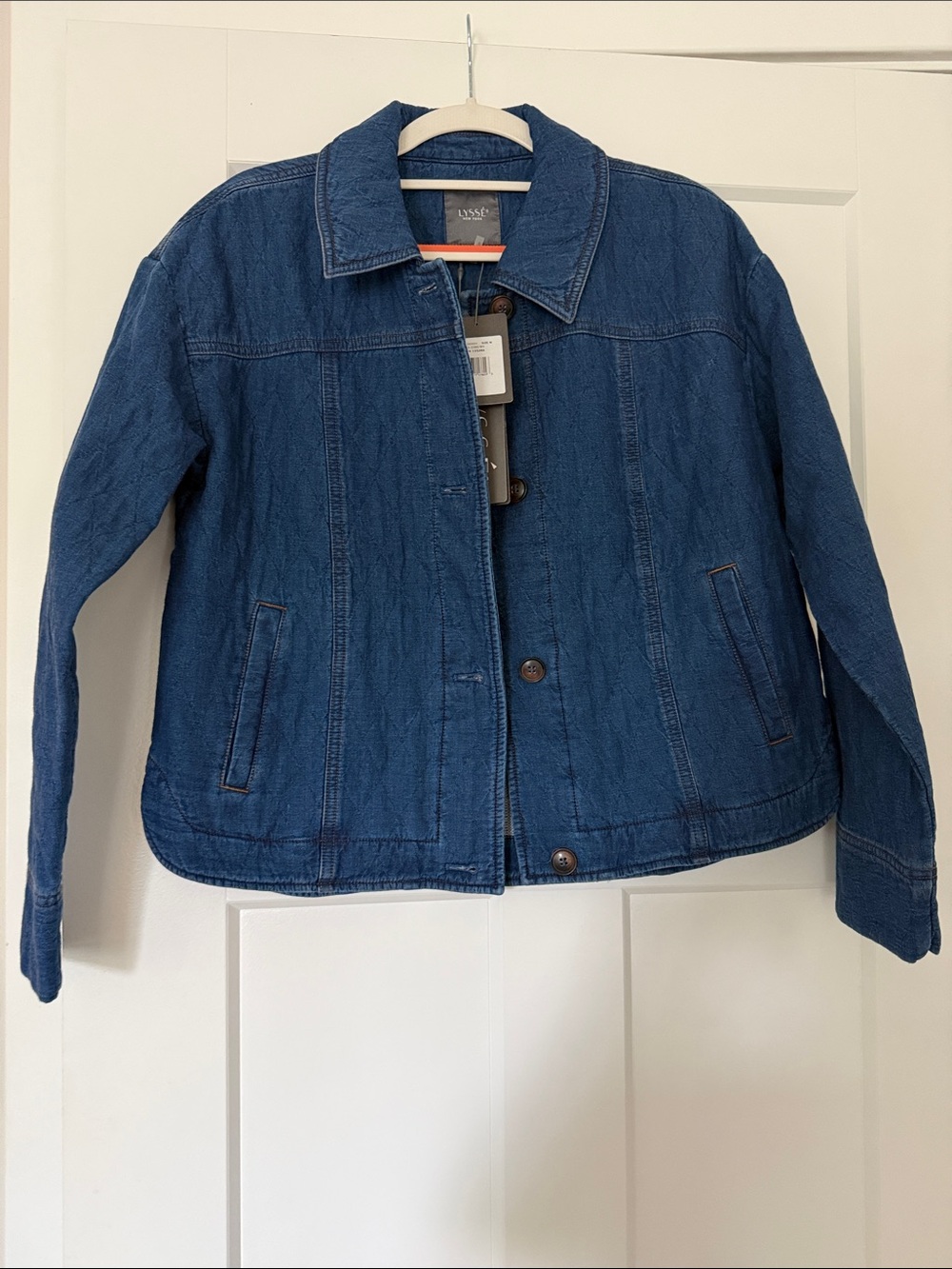 Lysse Dark Blue Denim Jacket with Button Front